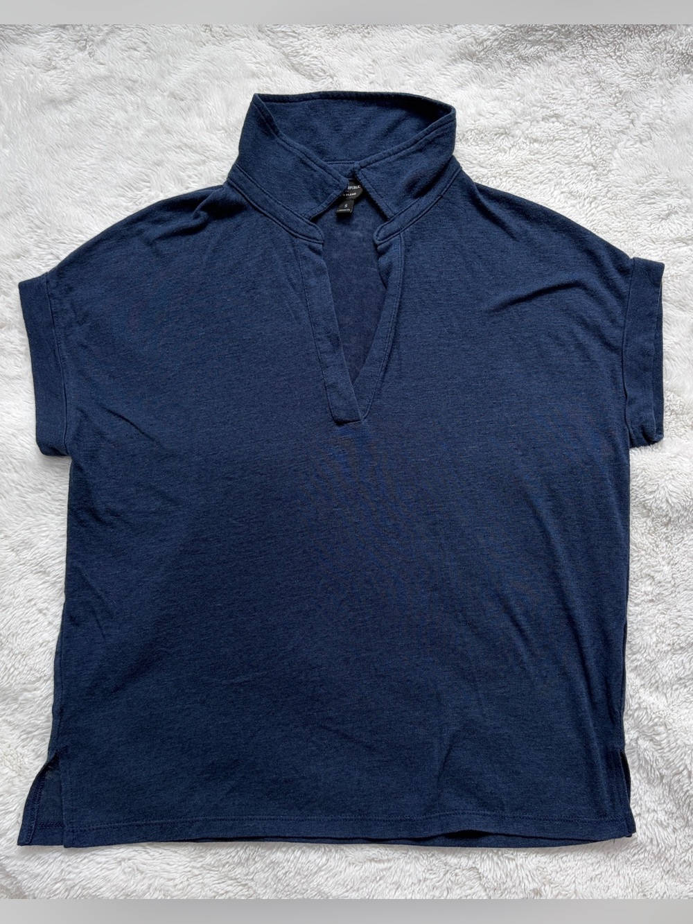 Banana Republic Navy Short-Sleeve Polo Tunic